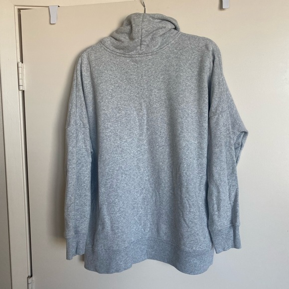 Gray Funnel Neck Sweatshirt | Oversized Cozy Pullover - Picture 3 of 3